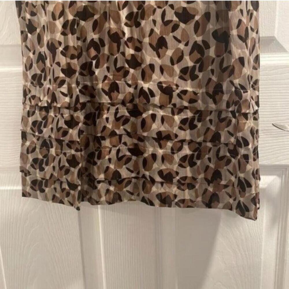 Bcbg Maxazria Brown Mixed Circular Pattern 100% S… - image 5